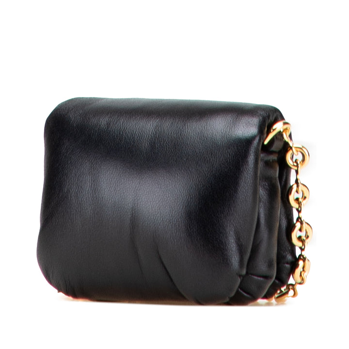 Shiny Lambskin Goya Puffer Case Black - Gaby Paris