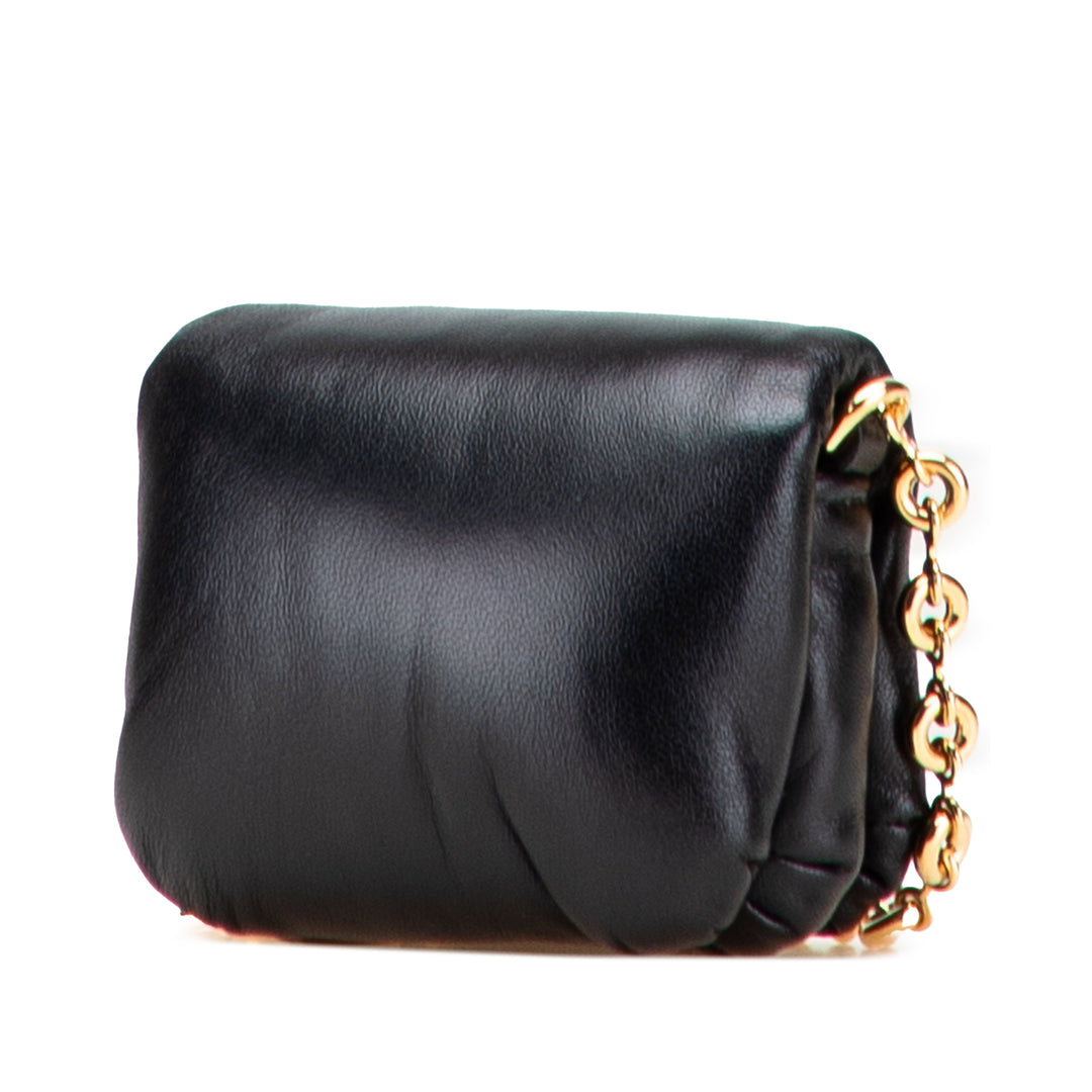 Shiny Lambskin Goya Puffer Case Black - Gaby Paris