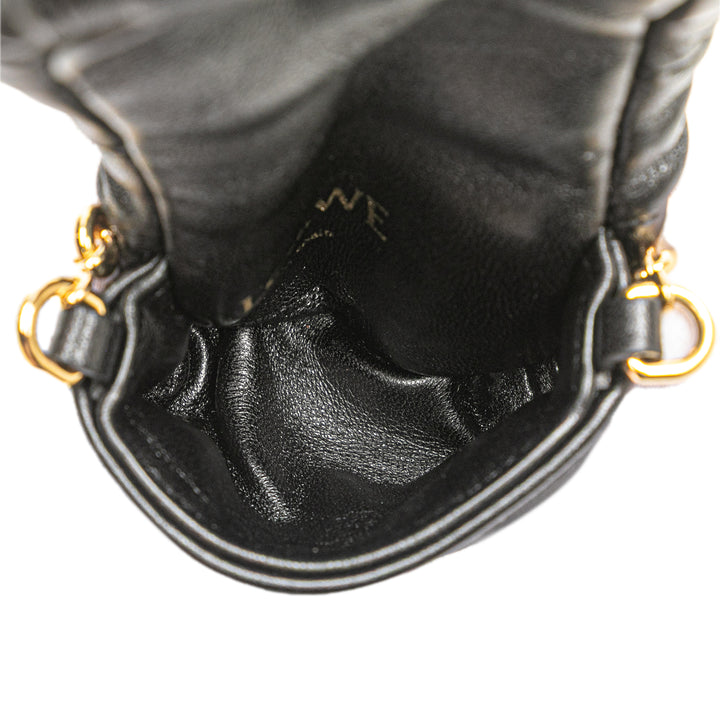 Shiny Lambskin Goya Puffer Case Black - Gaby Paris
