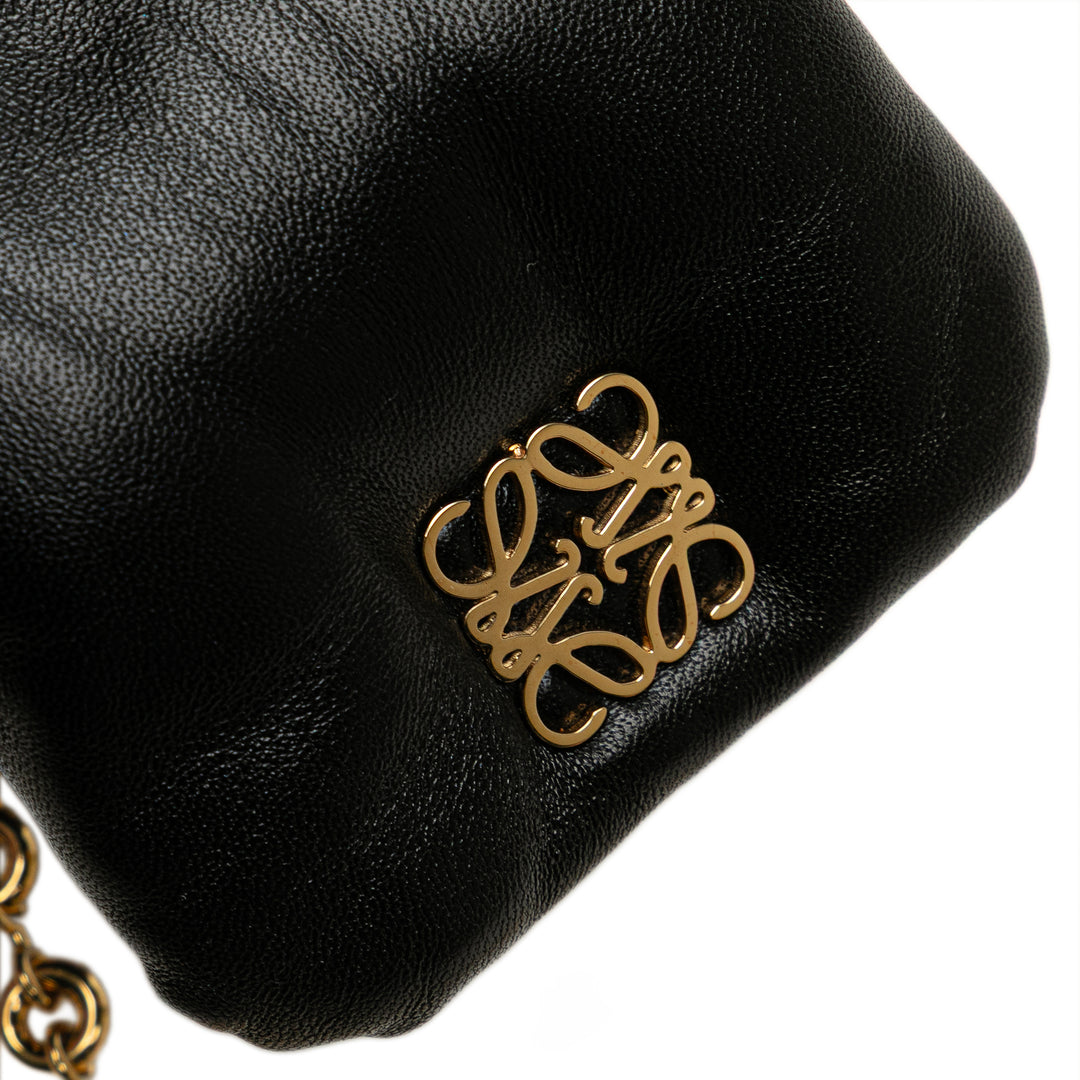 Shiny Lambskin Goya Puffer Case Black - Gaby Paris