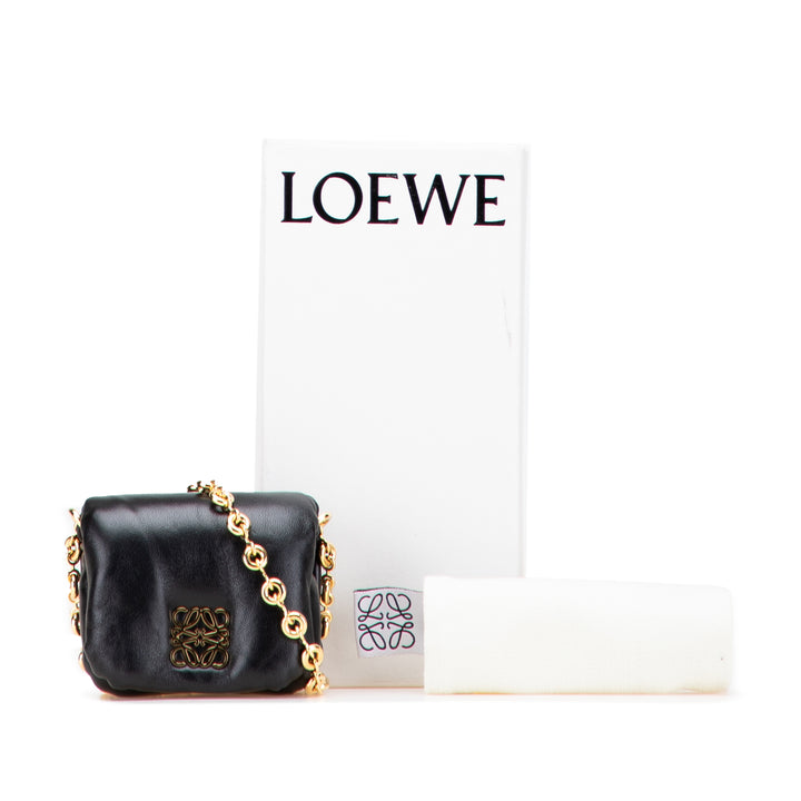 Shiny Lambskin Goya Puffer Case Black - Gaby Paris