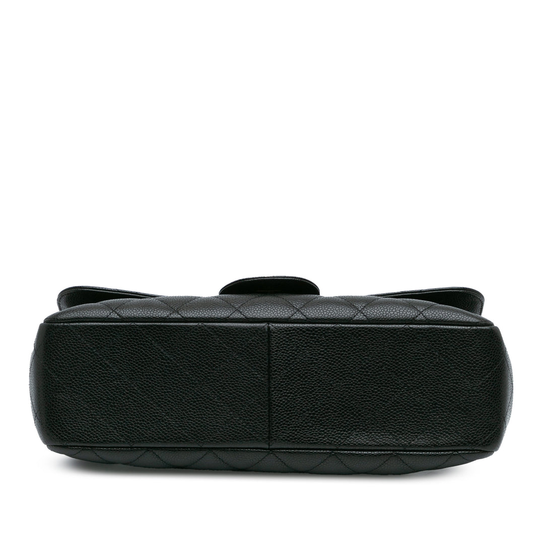 Jumbo Classic Caviar Single Flap Black - Gaby Paris