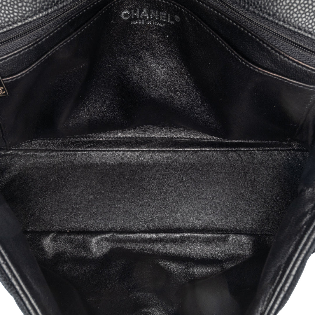 Jumbo Classic Caviar Single Flap Black - Gaby Paris