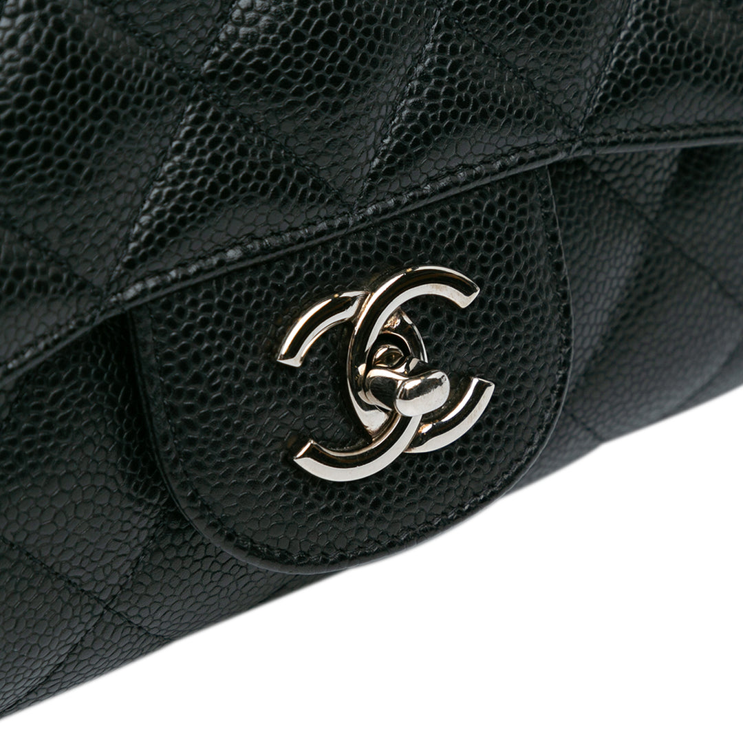 Jumbo Classic Caviar Single Flap Black - Gaby Paris