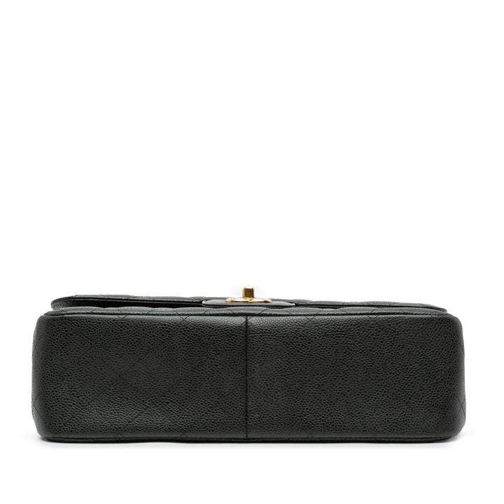 Jumbo Classic Caviar Double Flap Black - Gaby Paris