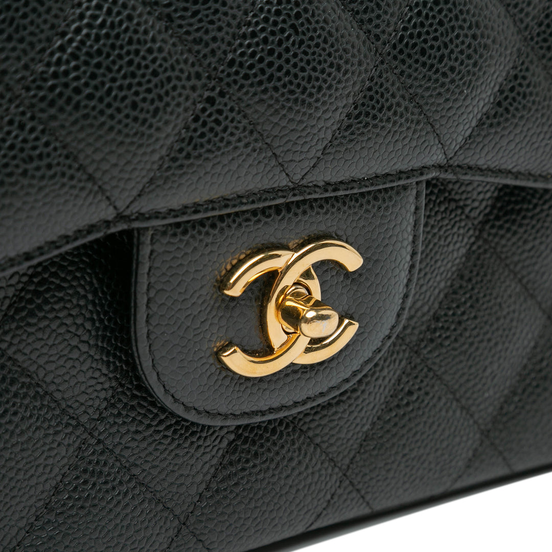 Jumbo Classic Caviar Double Flap Black - Gaby Paris