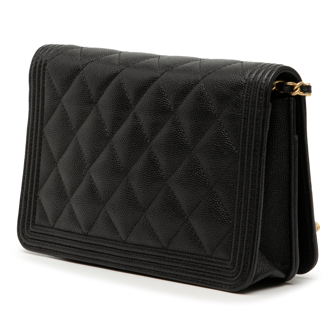 Chanel Matelassé Caviar Boy Wallet on Chain