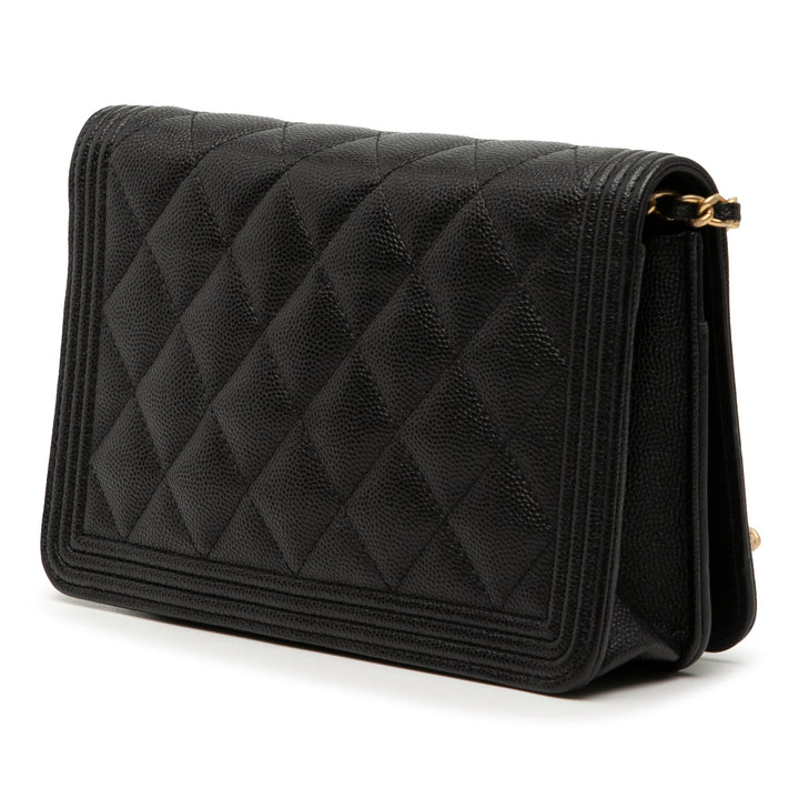 Chanel Matelassé Caviar Boy Wallet on Chain