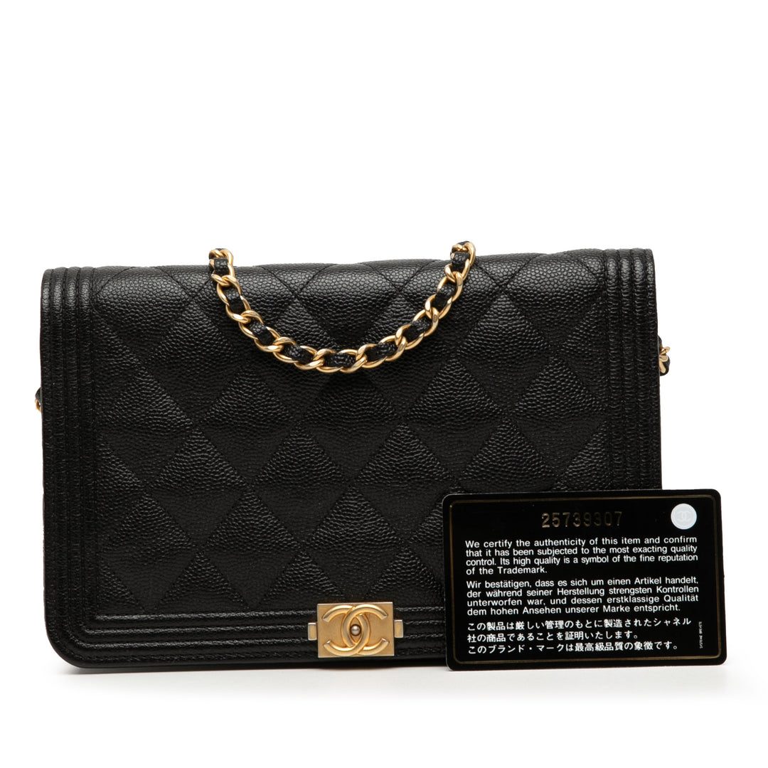 Chanel Matelassé Caviar Boy Wallet on Chain