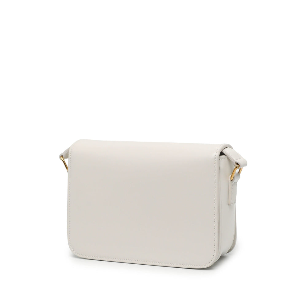Celine Sac bandoulière brillant Triomphe Teen Cuir de veau Blanc – vue 2 – GABY PARIS