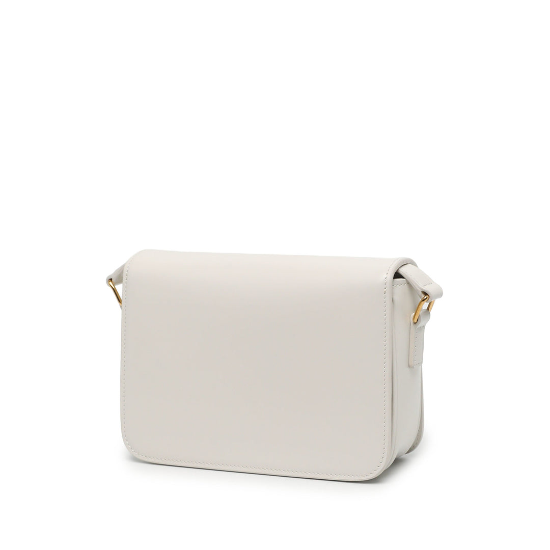 Celine Sac bandoulière brillant Triomphe Teen Cuir de veau Blanc – vue 2 – GABY PARIS