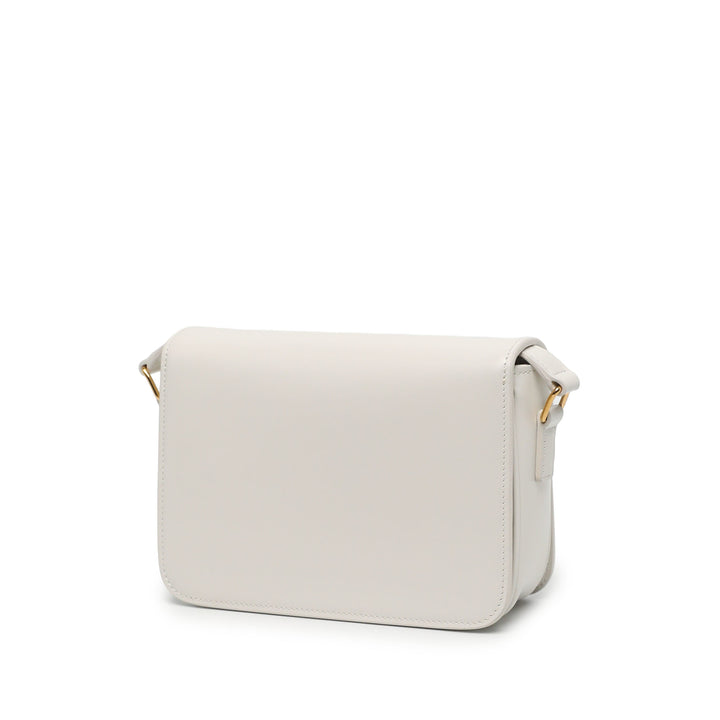 Celine Sac bandoulière brillant Triomphe Teen Cuir de veau Blanc – vue 2 – GABY PARIS