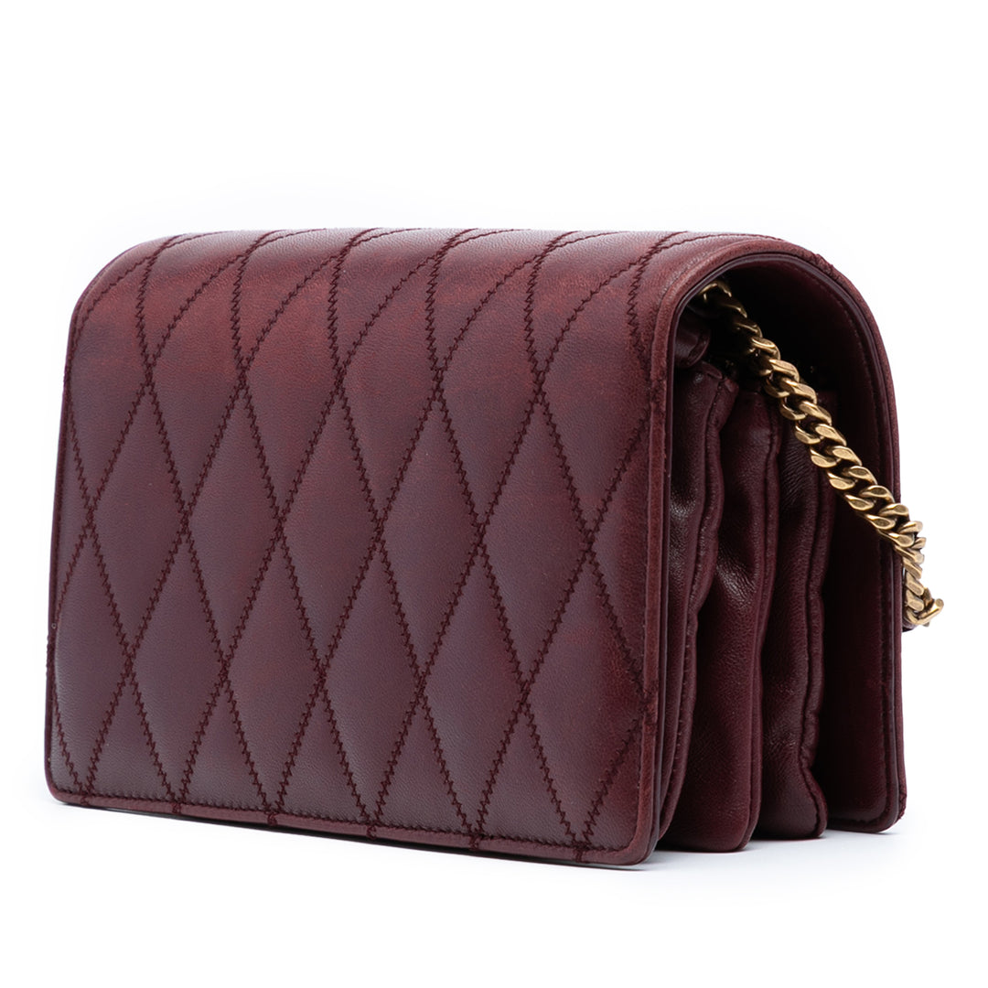 Saint Laurent Diamond Matelassé Cuir d’agneau Angie Chain Bag