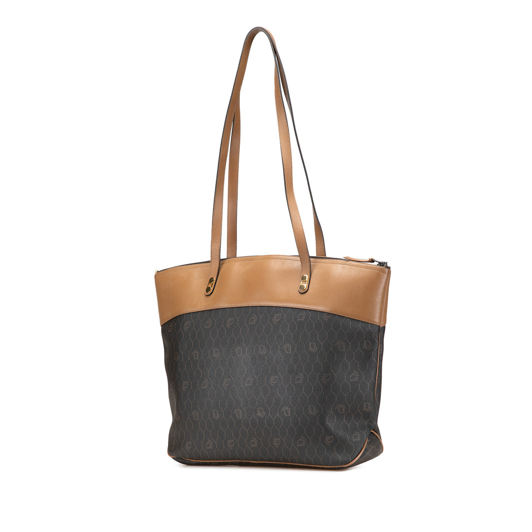 Honeycomb Coated Canvas Tote Black - Gaby Paris