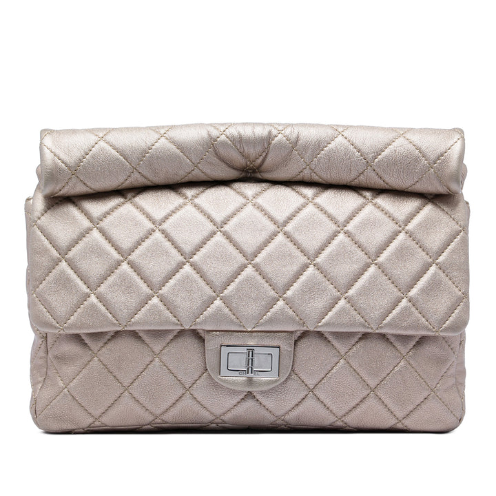 Matelassé Irisé Reissue 2.55 Roll Pochette Grand Cuir de veau Doré