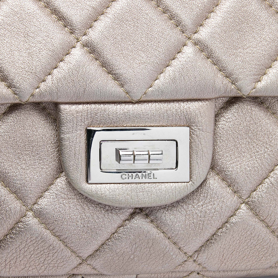Matelassé Irisé Reissue 2.55 Roll Pochette Grand Cuir de veau Doré