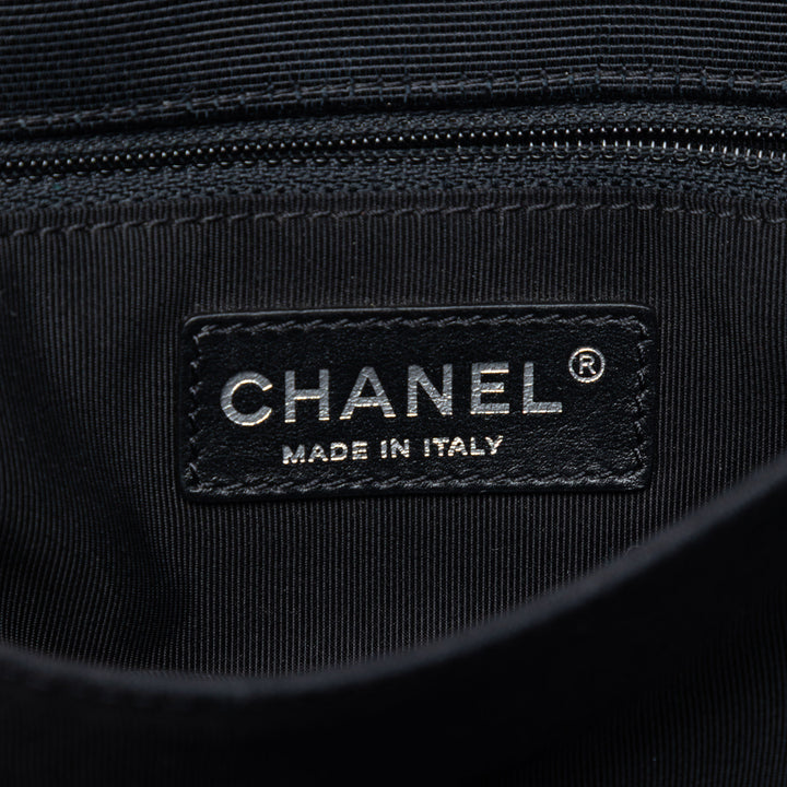 Chanel CC Multicolor Matelassé Accordion Houndstooth à rabat Tweed