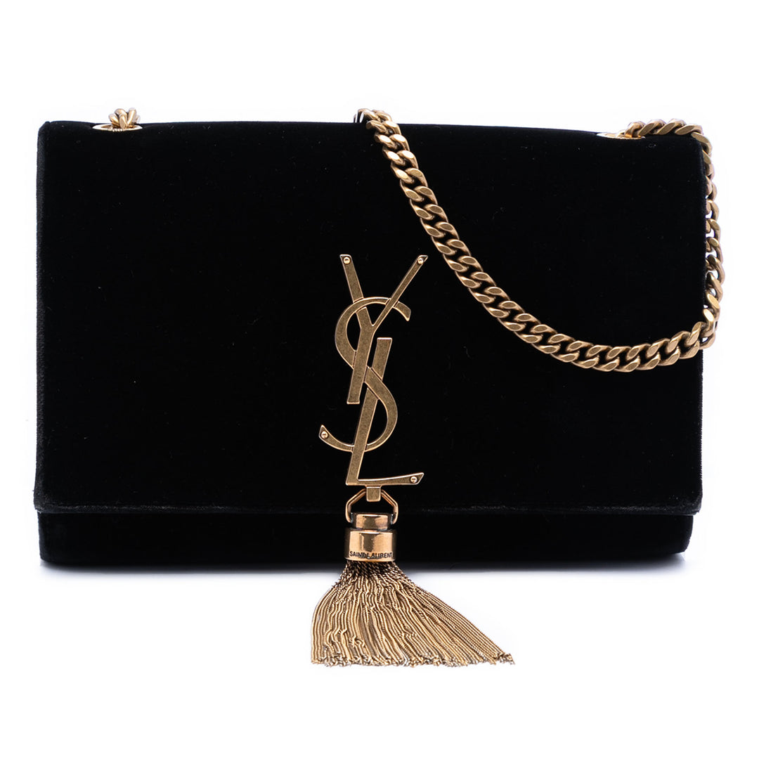 Saint Laurent Small Daim Monogram Kate Pompon Sac porté croisé