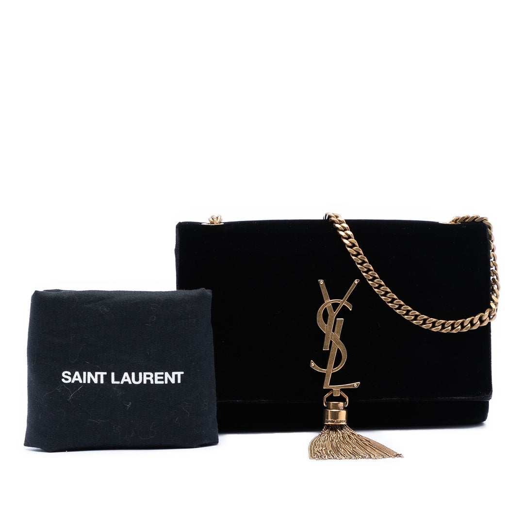 Saint Laurent Small Daim Monogram Kate Pompon Sac porté croisé