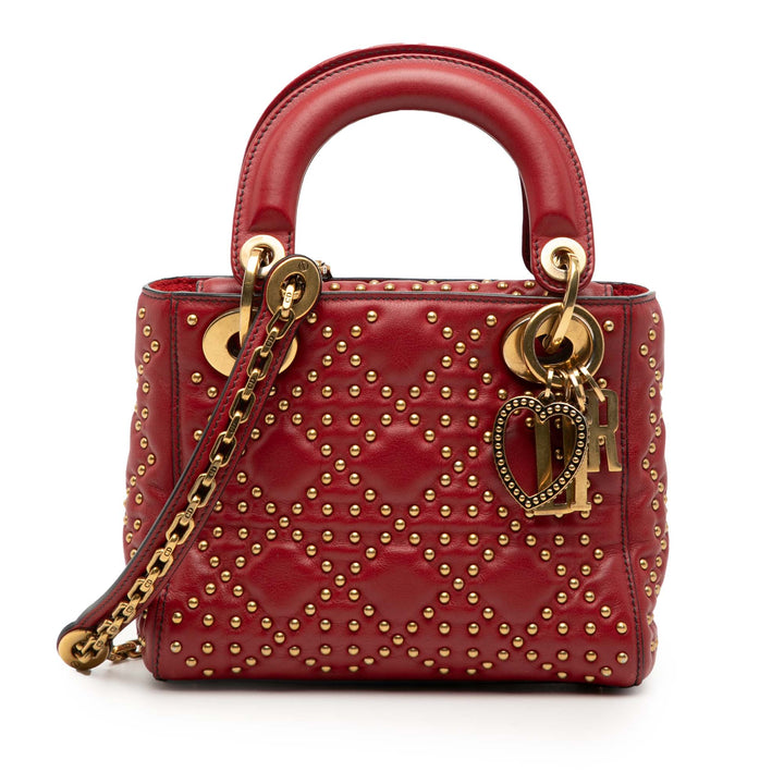 Dior Mini Cuir d’agneau Cannage clouté Supple Lady Dior