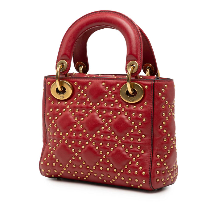 Dior Mini Cuir d’agneau Cannage clouté Supple Lady Dior