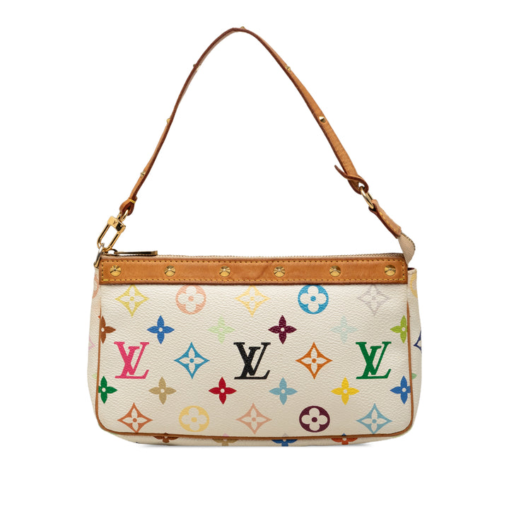Pochette Accessoires Monogram Multicolore Blanc