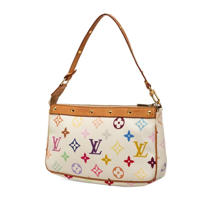 Pochette Accessoires Monogram Multicolore Blanc
