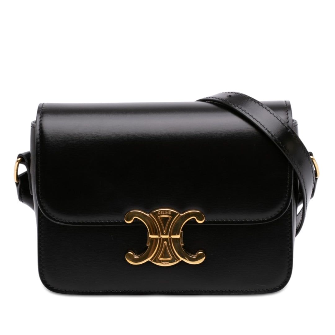 Celine Teen brillant Cuir de veau Triomphe Sac porté croisé