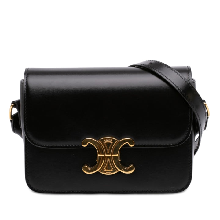Celine Teen brillant Cuir de veau Triomphe Sac porté croisé