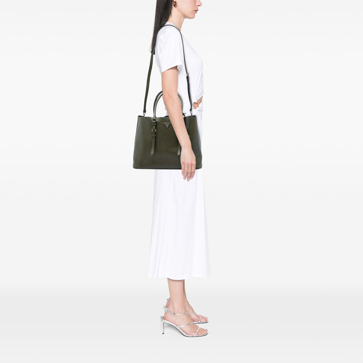 Prada Sac à main Double Poignée Saffiano Grand Vert – vue 6 – GABY PARIS