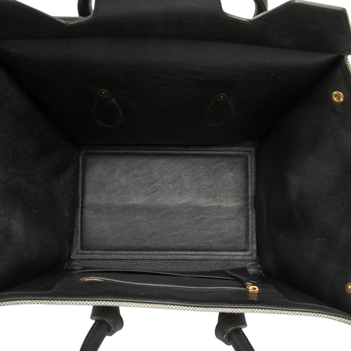 Celine Small Bicolor Toile et Cuir de veau Tie Knot Sac à main