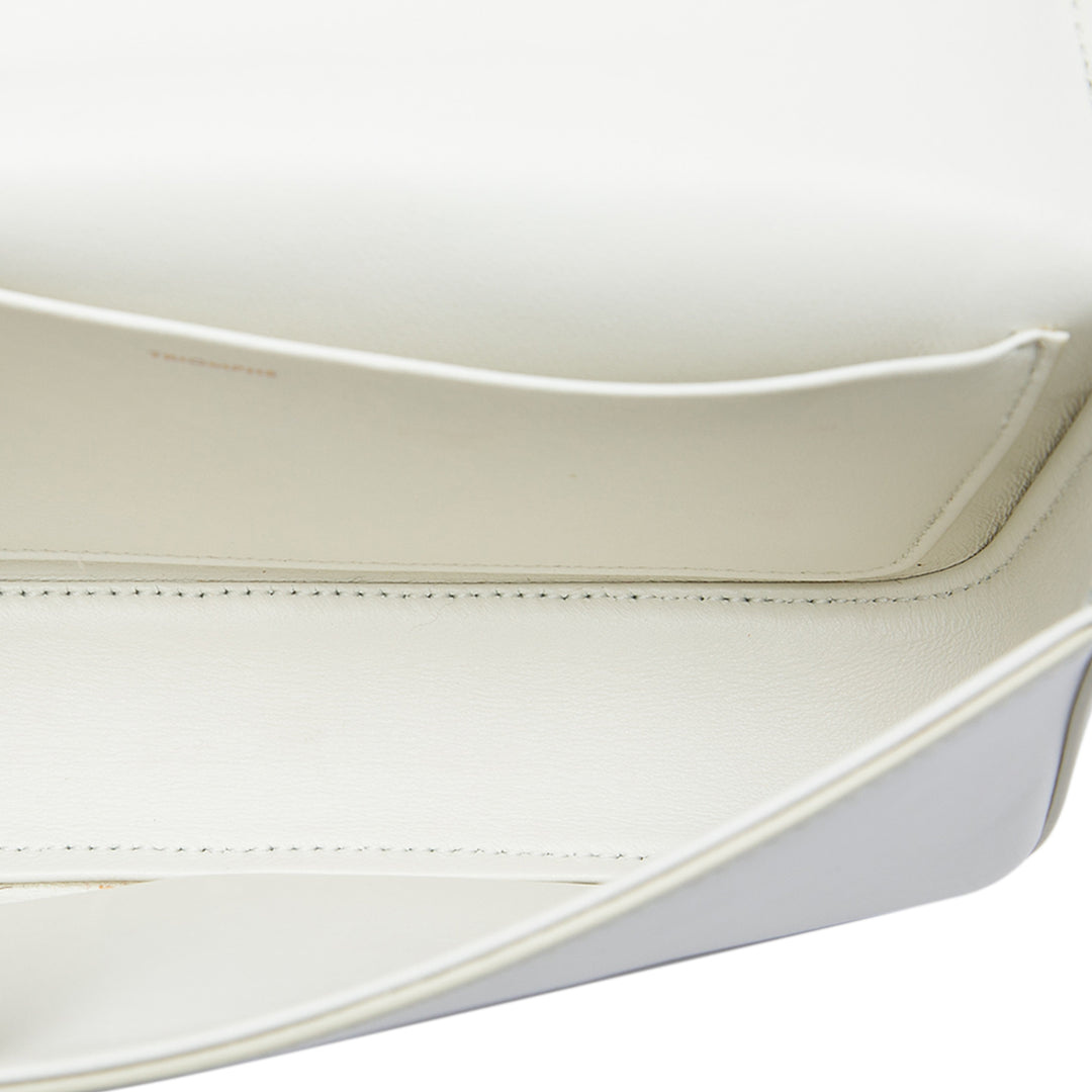 Celine Triomphe Chaîne Sac Cuir de veau Blanc – vue 4 – GABY PARIS