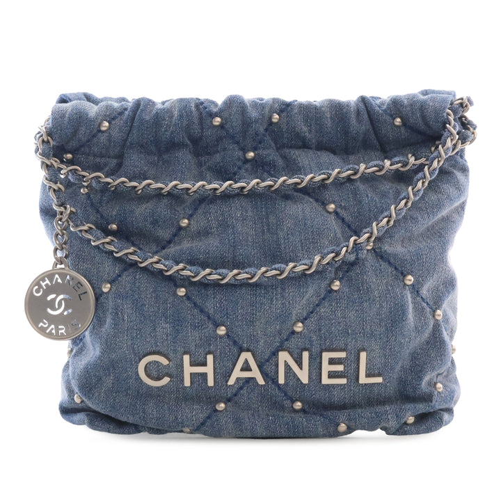clouté 22 Sac Mini Jean Bleu
