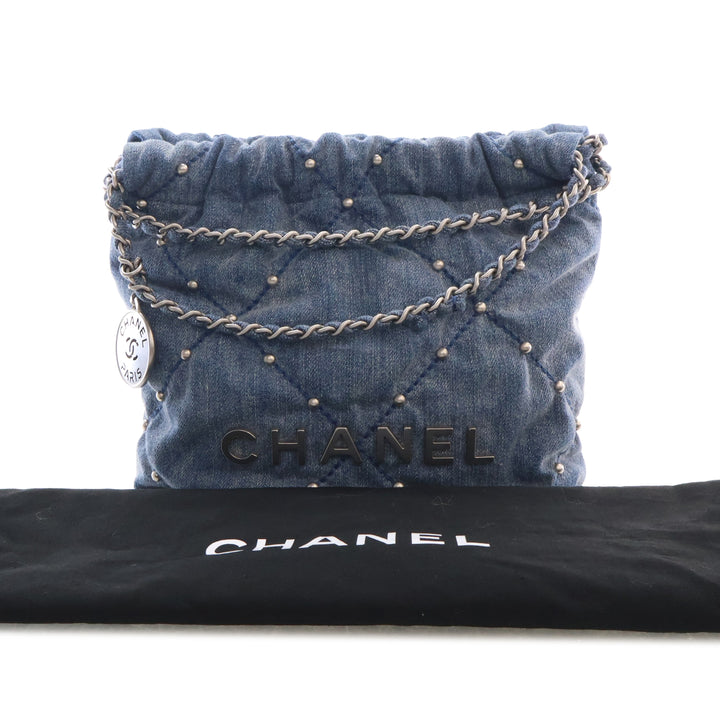 clouté 22 Sac Mini Jean Bleu