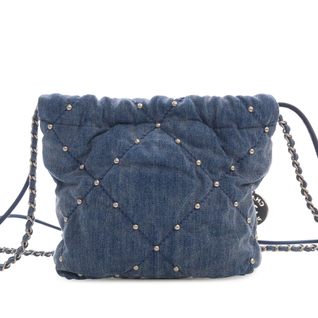 clouté 22 Sac Mini Jean Bleu