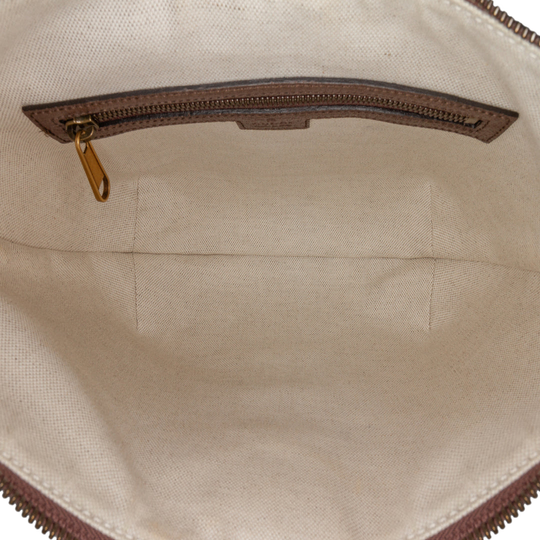 Small GG Supreme Web Ophidia Half Moon Crossbody Brown - Gaby Paris