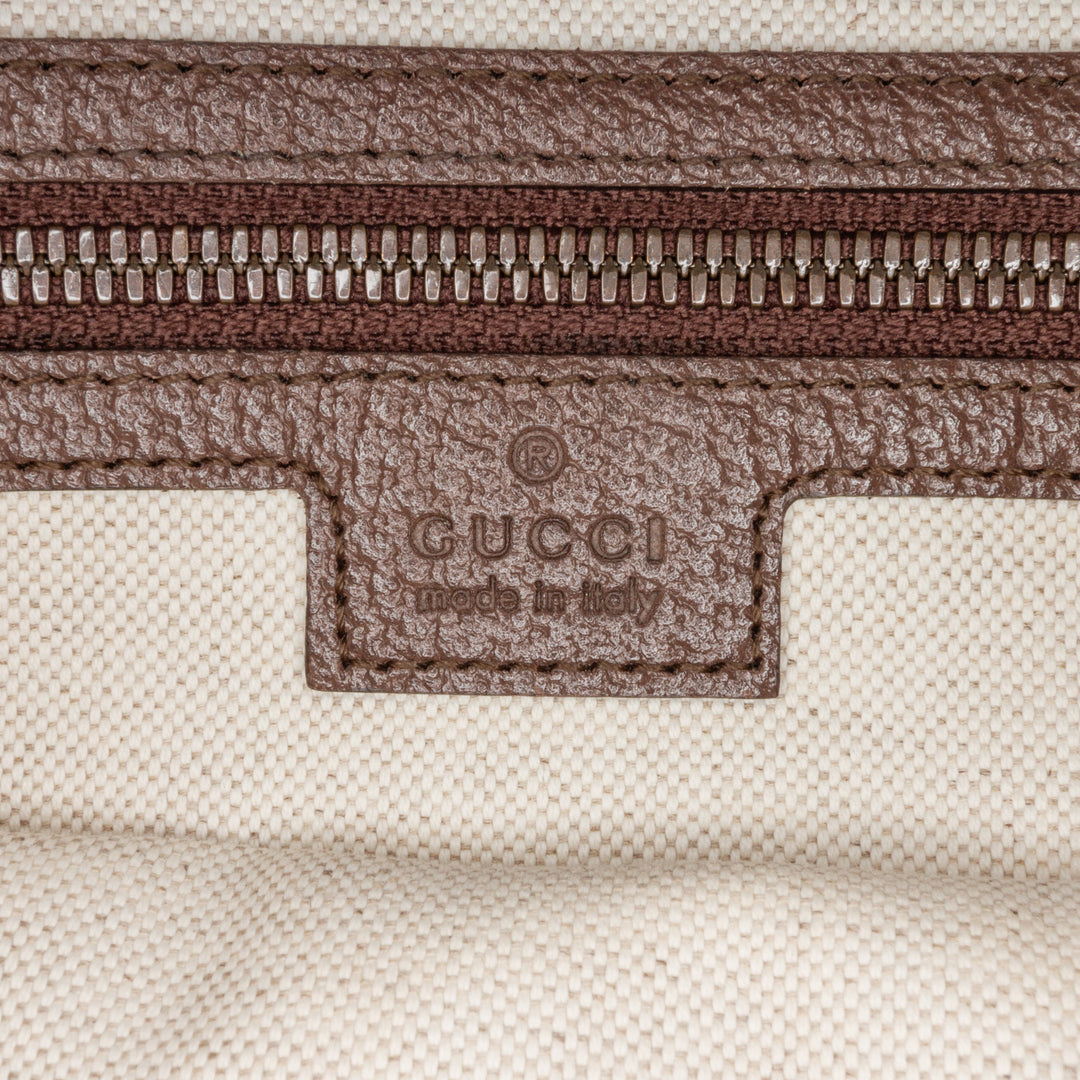 Small GG Supreme Web Ophidia Half Moon Crossbody Brown - Gaby Paris