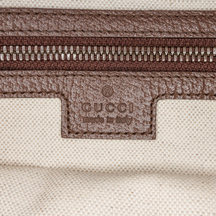 Small GG Supreme Web Ophidia Half Moon Crossbody Brown - Gaby Paris