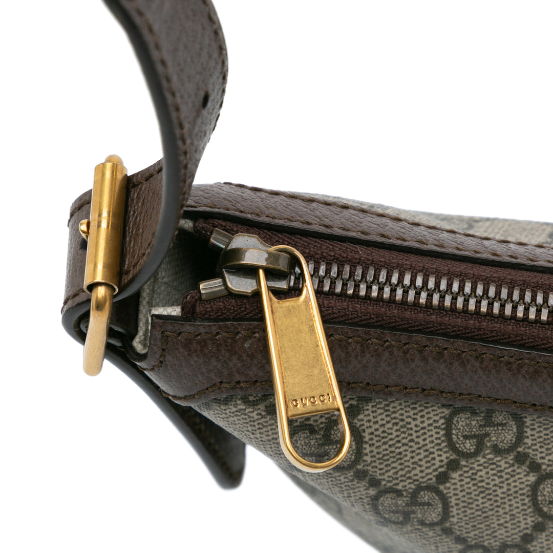 Small GG Supreme Web Ophidia Half Moon Crossbody Brown - Gaby Paris