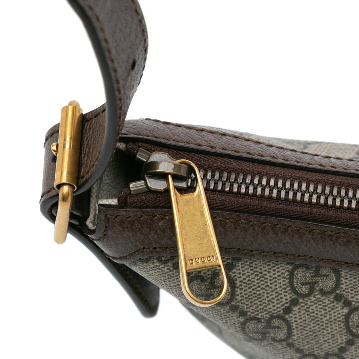 Small GG Supreme Web Ophidia Half Moon Crossbody Brown - Gaby Paris