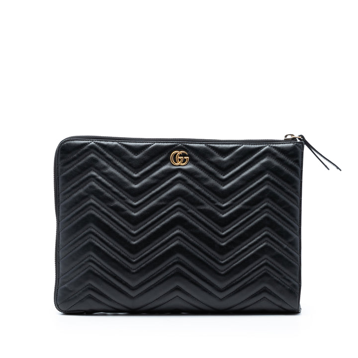 Gucci GG Marmont Matelasse Portfolio Pochette Cuir