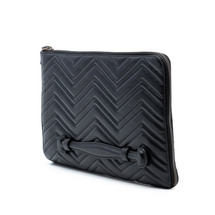Gucci GG Marmont Matelasse Portfolio Pochette Cuir