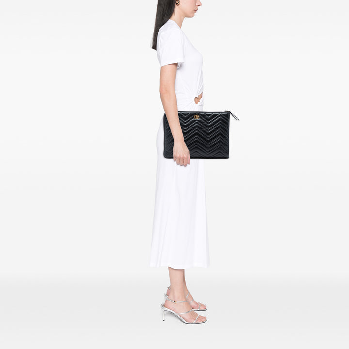 Gucci GG Marmont Matelasse Portfolio Pochette Cuir