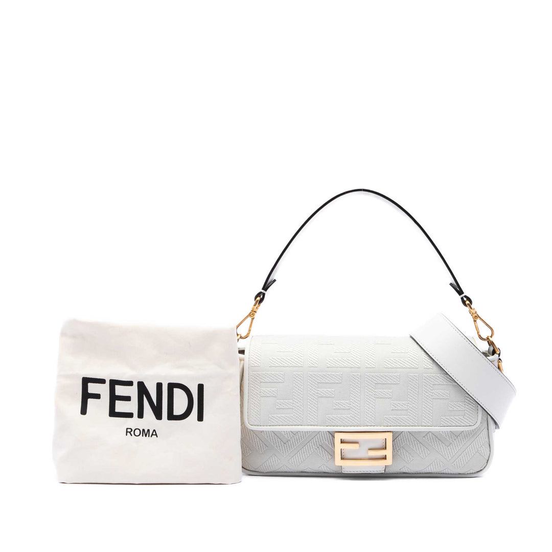 Fendi Zucca brodé Toile Baguette Sac
