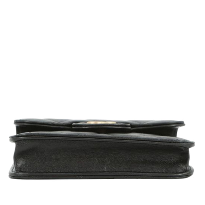 Chanel CC Matelassé Cuir d’agneau anse supérieure à rabat Coin Purse avec chaîne