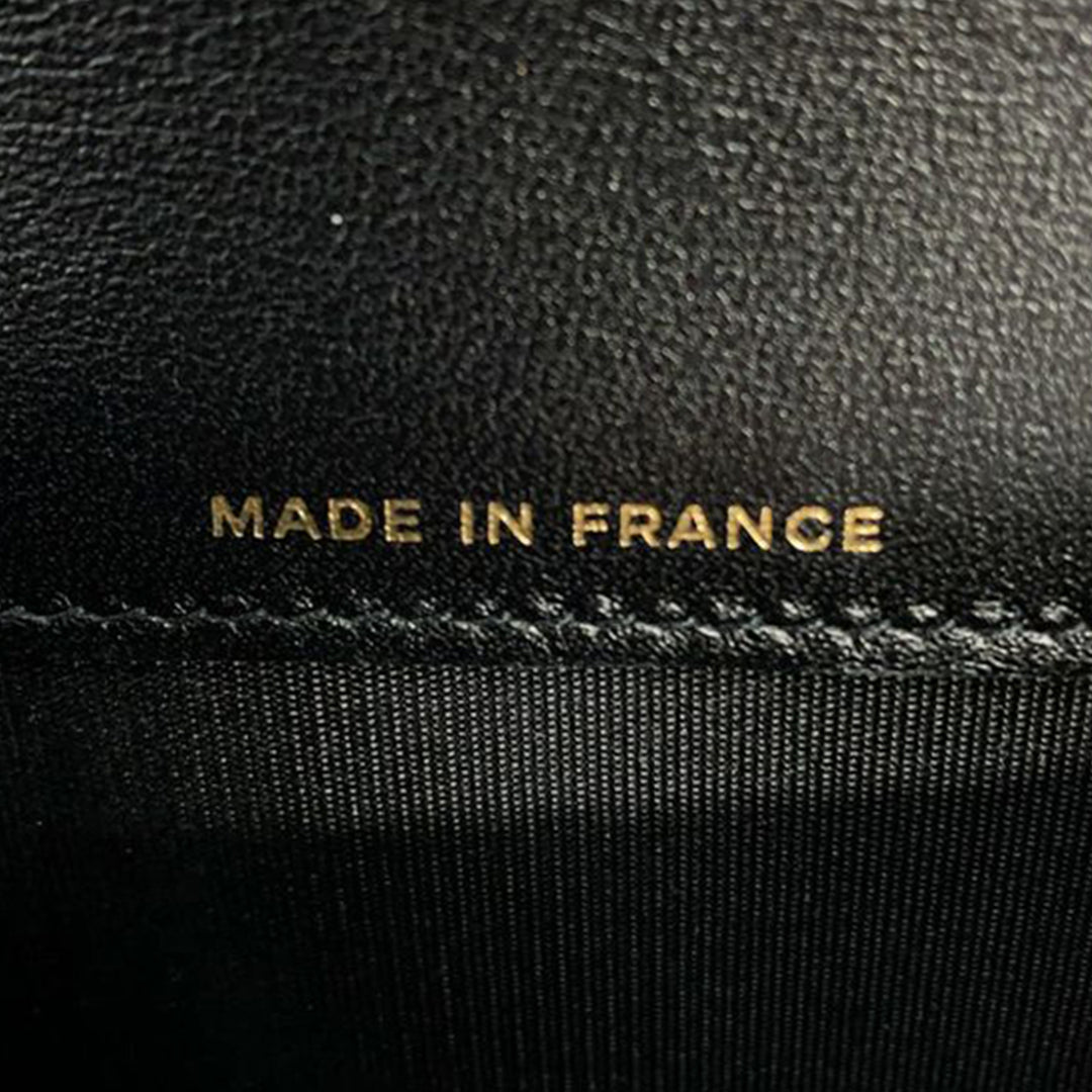 Chanel CC Matelassé Cuir d’agneau anse supérieure à rabat Coin Purse avec chaîne