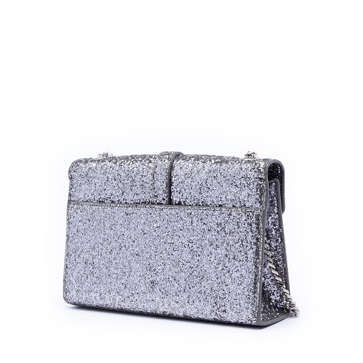 Saint Laurent Glitter Galactica Cuir Monogram Envelope Chain Portefeuille