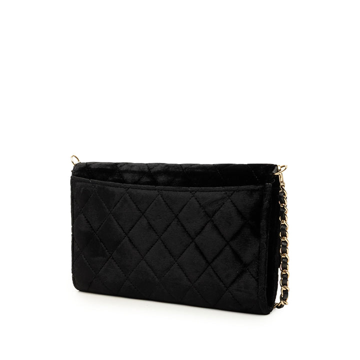 Chanel CC Matelassé Portefeuille on Removable Chaîne Noir – vue 2 – GABY PARIS