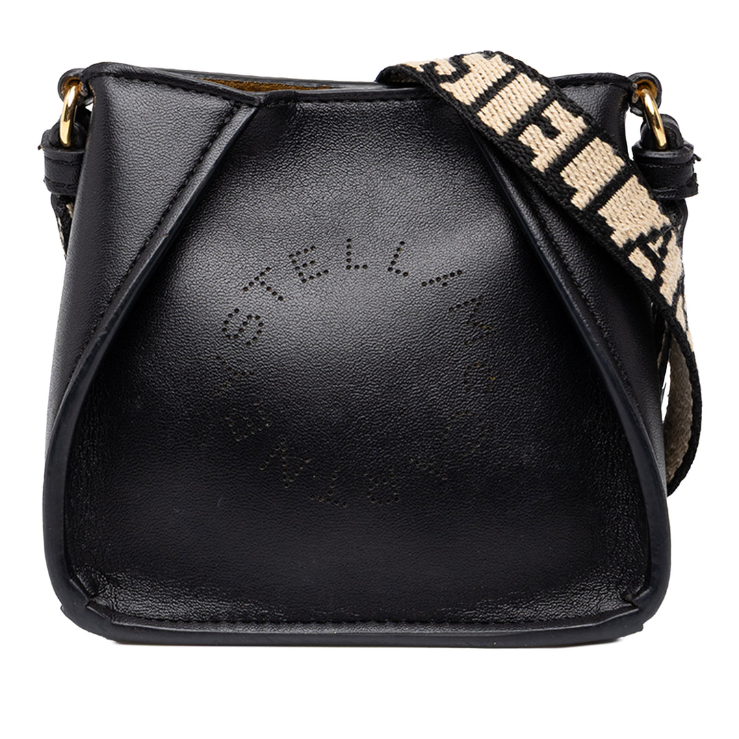 Stella McCartney Sac bandoulière Faux perforé Logo Micro Noir – vue principale – GABY PARIS