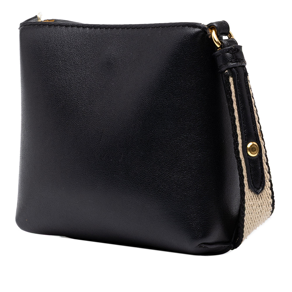 Stella McCartney Sac bandoulière Faux perforé Logo Micro Noir – vue 2 – GABY PARIS